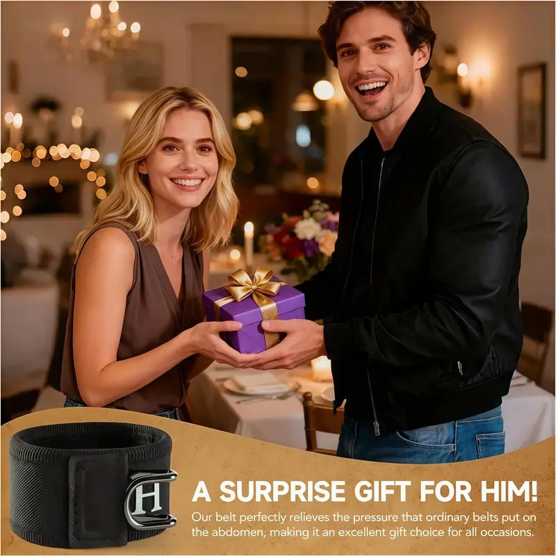 Cinturón elástico táctico con gancho metálico (unisex), diseño invisible sin hebilla | Ajuste lateral suave