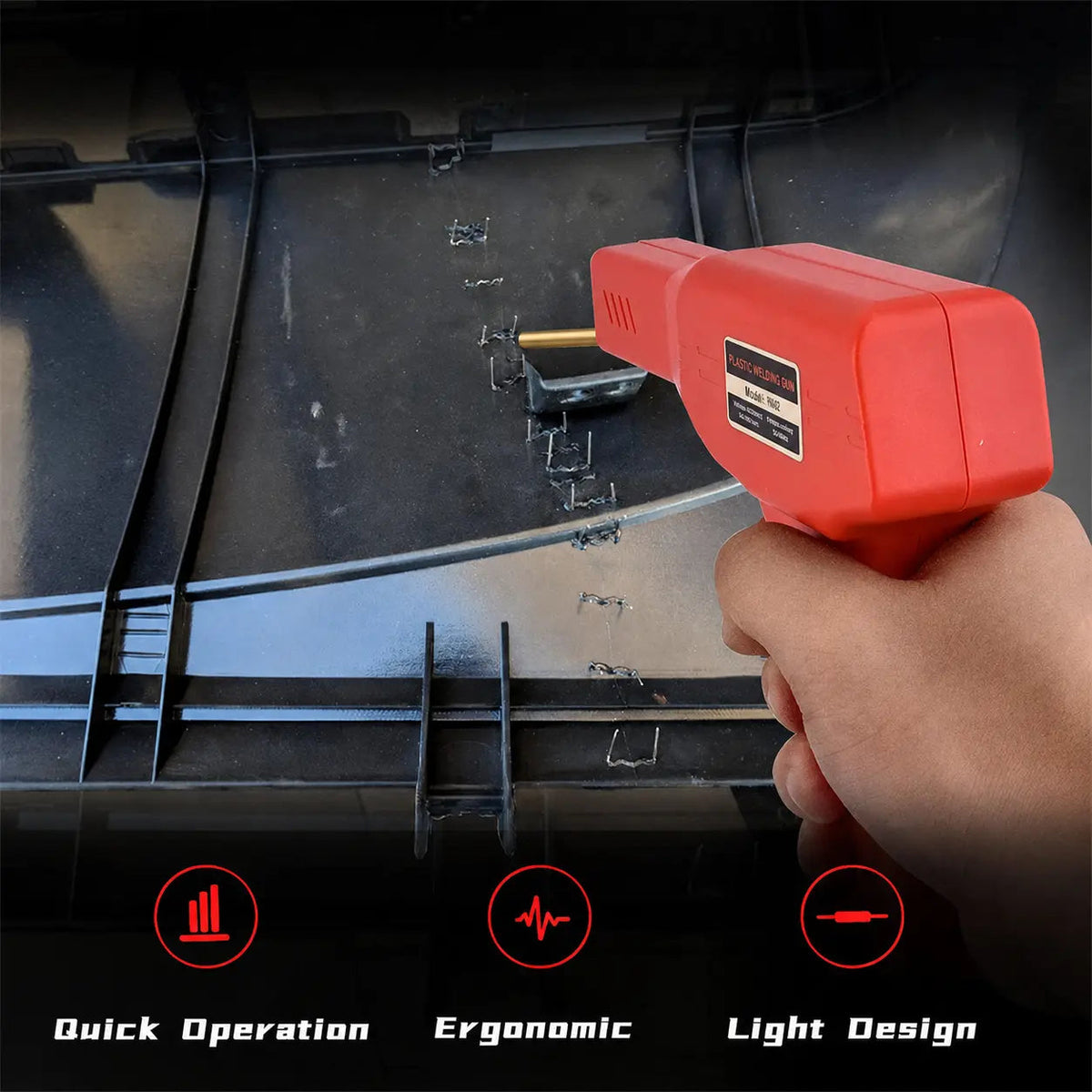 Herramienta de reparación de soldadura plástica para coche, soldador plástico de mano para reparaciones de parachoques y salpicaderos, herramienta de reparación de carrocerías de coche, máquina de soldar portátil
