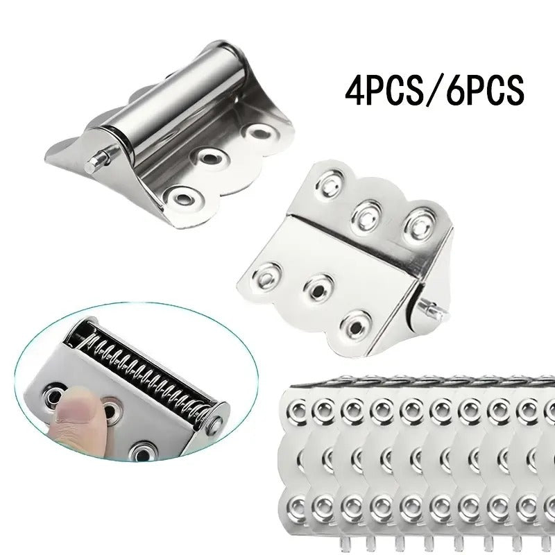 4 bisagras de resorte de acero inoxidable, cierre automático, para puertas mosquiteras, 2.4 x 3 pulgadas, para interiores, exteriores y uso comercial