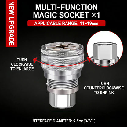 Llave de vaso universal multifunción: herramienta de mantenimiento universal, llave de vaso universal ajustable, herramienta de vaso universal para llave dinamométrica de trinquete de 3/8" y taladro eléctrico (color de la biela aleatorio)