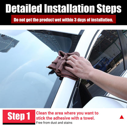 Sello de goma para parabrisas de coche, tira de sellado para parabrisas de coche, sello universal para ventana de coche, accesorios exteriores para parabrisas de techo de coche, fácil de instalar, prevención de fugas de agua