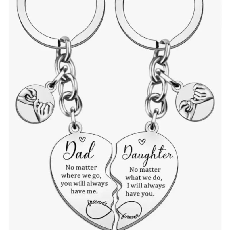 Juego de 2 llaveros con diseño de corazón a juego para madre/padre e hija, regalo para mamá, regalo del Día de la Madre de parte de su hija