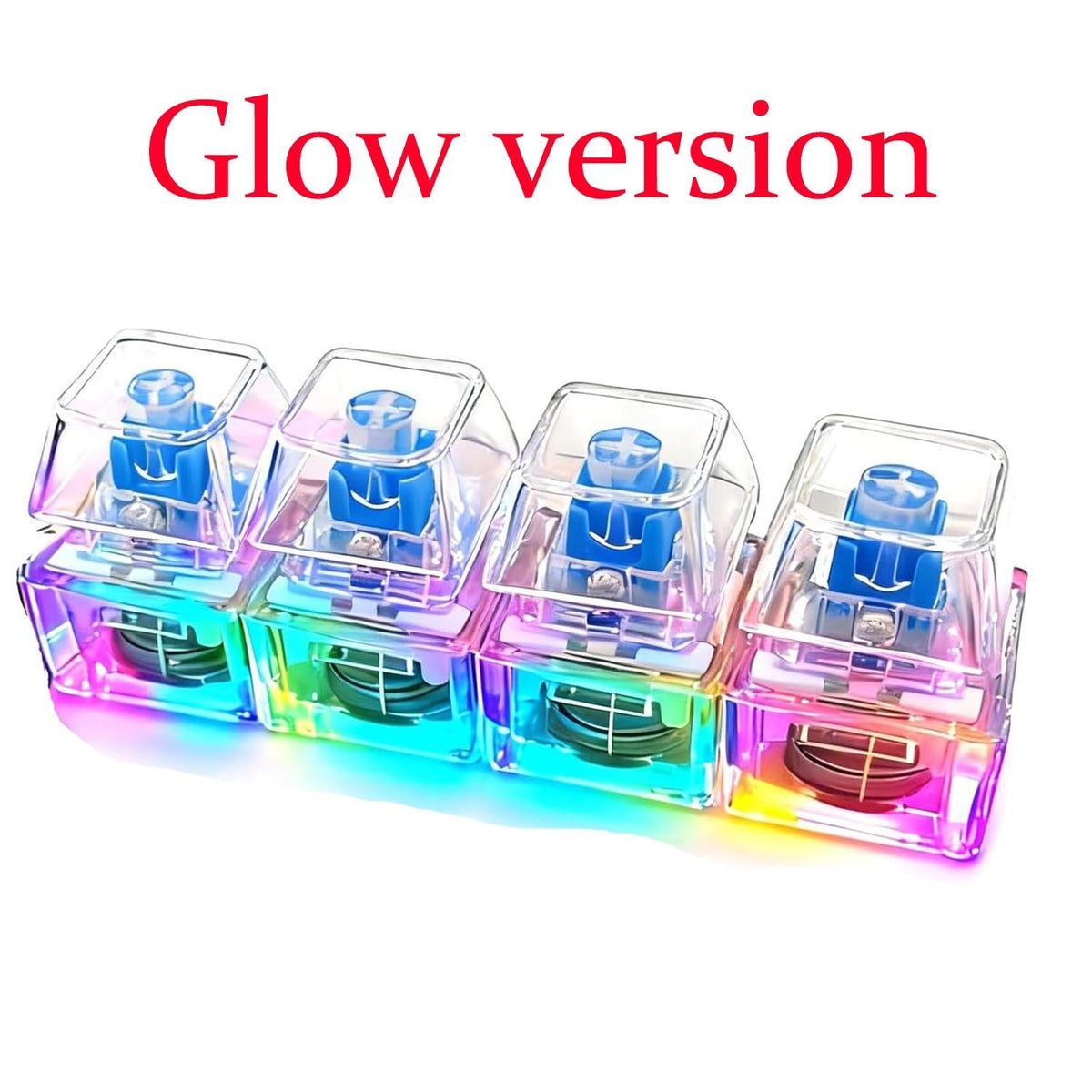 Llavero antiestrés con teclado luminoso, botón de descompresión 4 en 1, regalo antiestrés, color transparente, 1 unidad