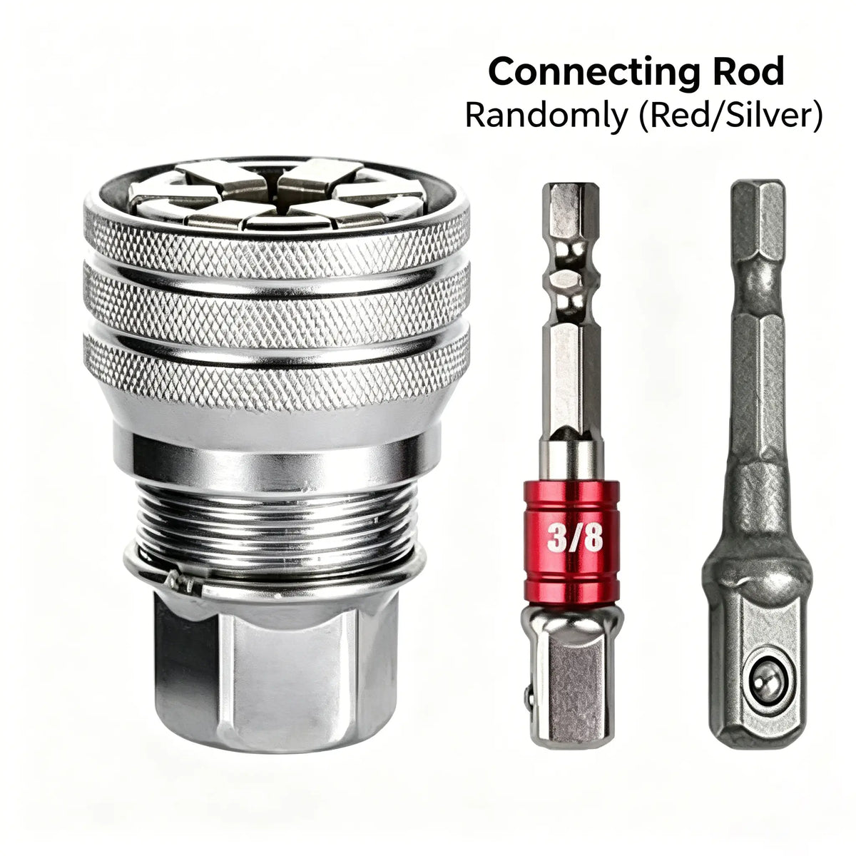 Llave de vaso universal multifunción: herramienta de mantenimiento universal, llave de vaso universal ajustable, herramienta de vaso universal para llave dinamométrica de trinquete de 3/8" y taladro eléctrico (color de la biela aleatorio)