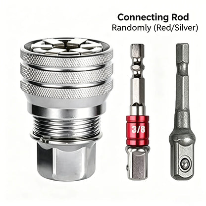 Llave de vaso universal multifunción: herramienta de mantenimiento universal, llave de vaso universal ajustable, herramienta de vaso universal para llave dinamométrica de trinquete de 3/8" y taladro eléctrico (color de la biela aleatorio)