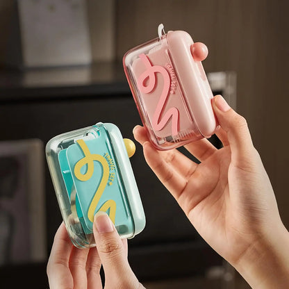Estuche de almacenamiento tamaño viaje: cuenta con un dispensador automático emergente, portátil y rellenable, perfecto para el cuidado bucal en casa, en restaurantes y durante los viajes.