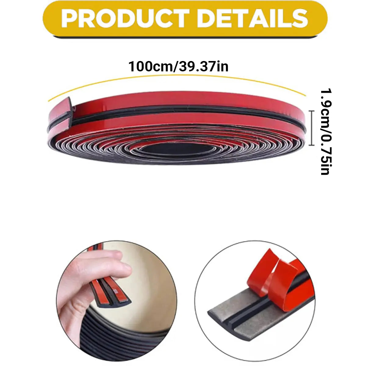 Sello de goma para parabrisas de coche, tira de sellado para parabrisas de coche, sello universal para ventana de coche, accesorios exteriores para parabrisas de techo de coche, fácil de instalar, prevención de fugas de agua