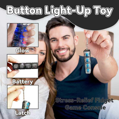 Llavero antiestrés con teclado luminoso, botón de descompresión 4 en 1, regalo antiestrés, color transparente, 1 unidad