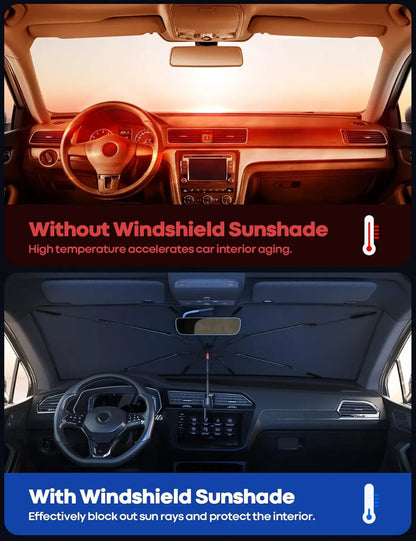 Parasol portátil para parabrisas de coche, paraguas plegable para refrigeración de parabrisas de coche para uso diario, accesorios exteriores para coche, parasoles para ventanas de coche