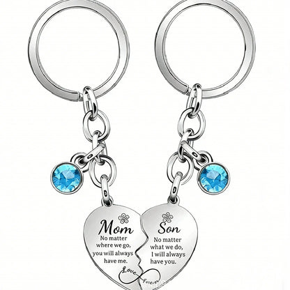 Juego de 2 llaveros con diseño de corazón a juego para madre/padre e hija, regalo para mamá, regalo del Día de la Madre de parte de su hija