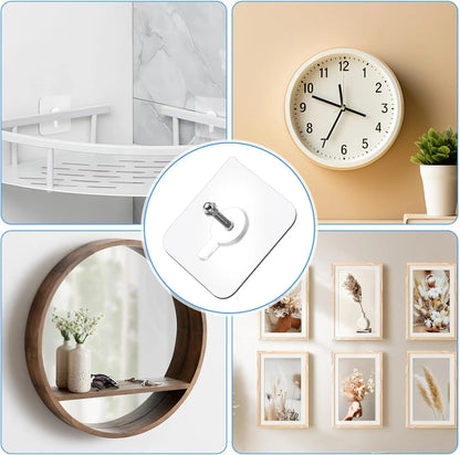 COMPRA 10 Y LLÉVATE 10 GRATIS: 20 piezas de ganchos adhesivos para marcos, ganchos autoadhesivos de montaje en pared adecuados para la decoración de baños y cocinas