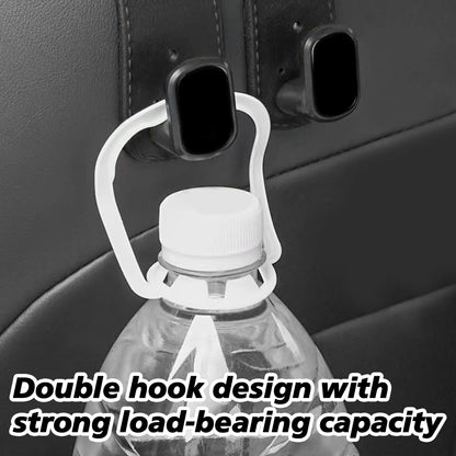 Paquete de 4 ganchos para reposacabezas de asiento de coche, ganchos dobles mejorados para el respaldo del asiento para juguetes de niños, sombreros, mascarillas y gafas de sol, de piel sintética suave y delicada
