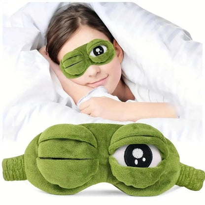 Máscara de ojos de rana en 3D, antifaz suave y adorable con diseño 3D, venda hipoalergénica y portátil para viajes y siestas, regalos originales para adultos