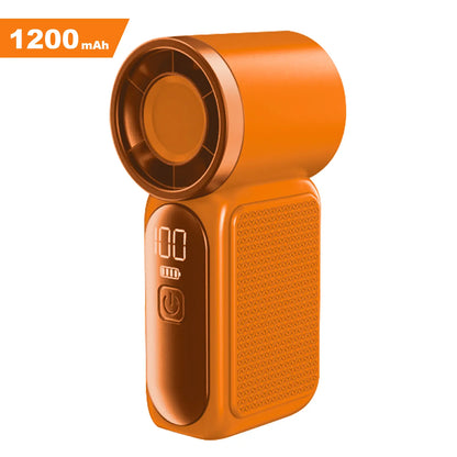 Miniventilador de mano con pantalla LED: ventilador de bolsillo turbo de 6 velocidades para mujer. Recargable por USB, enfriamiento de alta velocidad para viajes y maquillaje. Regalo perfecto. Refrigeración portátil.