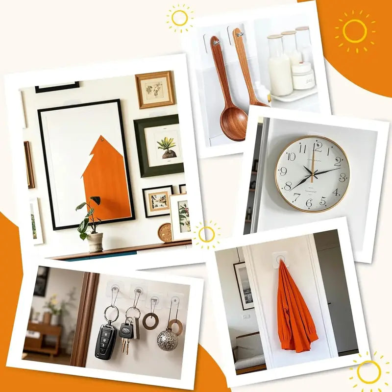 COMPRA 10 Y LLÉVATE 10 GRATIS: 20 piezas de ganchos adhesivos para marcos, ganchos autoadhesivos de montaje en pared adecuados para la decoración de baños y cocinas