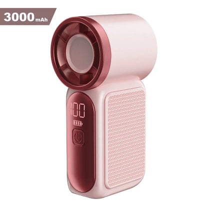 Miniventilador de mano con pantalla LED: ventilador de bolsillo turbo de 6 velocidades para mujer. Recargable por USB, enfriamiento de alta velocidad para viajes y maquillaje. Regalo perfecto. Refrigeración portátil.
