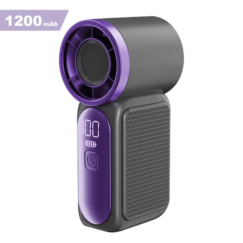 Miniventilador de mano con pantalla LED: ventilador de bolsillo turbo de 6 velocidades para mujer. Recargable por USB, enfriamiento de alta velocidad para viajes y maquillaje. Regalo perfecto. Refrigeración portátil.