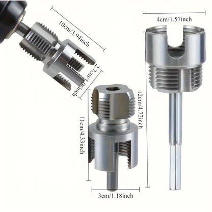 3-Piece Heavy-Duty Alloy Pipe Threading Tool Set - 1/2", 3/4", 1" Internal/External Threads, Electric Drill Compatible PVC/Plastic Pipe Threading Tool, Suitable for DIY and Professional Plumbing Installations (Compatible with PPR, MPP Pipes)