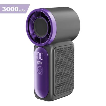 Miniventilador de mano con pantalla LED: ventilador de bolsillo turbo de 6 velocidades para mujer. Recargable por USB, enfriamiento de alta velocidad para viajes y maquillaje. Regalo perfecto. Refrigeración portátil.
