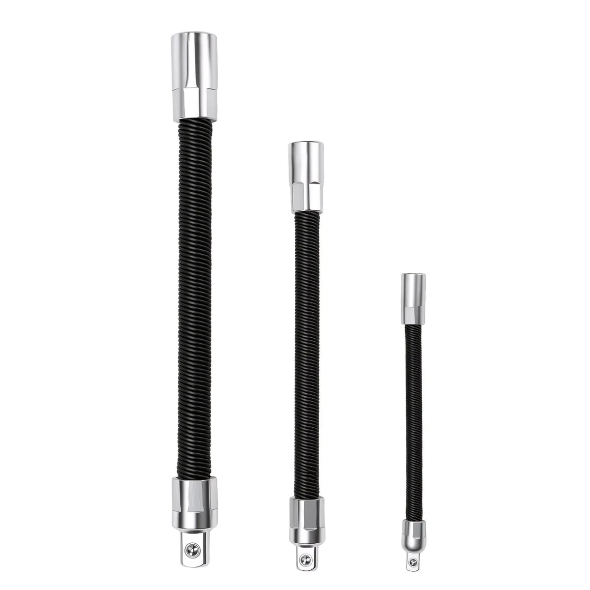 Juego de Barras de Extensión de Vaso Flexible de 3 Piezas de 1/2" 3/8" 1/4" con Eje de 10" 8" 6" - Bolas de Retención con Resorte para Evitar Deslizamientos, fathersdaygift fathersdaygift