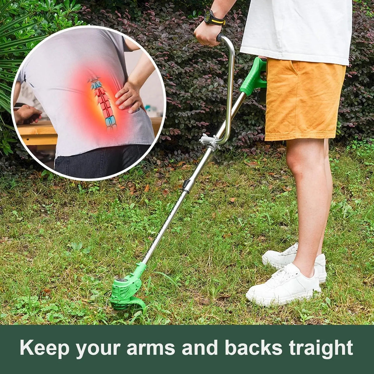 Mango para cortadora de césped, mango de aluminio para cortadora con soporte de clip, mango multifuncional para cortadora de jardín, accesorios para herramientas eléctricas, construcción de aluminio