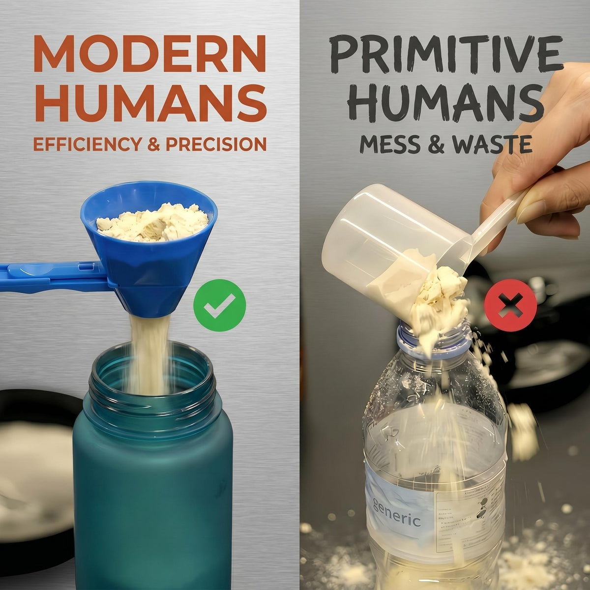 [Compra 1 y llévate 2 gratis] Cuchara, embudo y pala multiusos de alta calidad para pre-entrenamiento, creatina, fórmulas en polvo y café. El embudo se adapta a cuellos de botella de hasta 1.1 pulgadas.