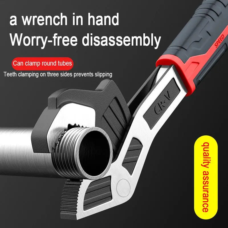 Llave de autoajuste multifuncional, llave flexible para tuberías multimodelo de 6, 8, 10, 12 pulgadas, de apertura rápida para tuberías de agua caliente, juego de llaves para tuberías