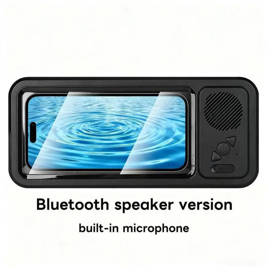 Bathroom shower waterproof phone holder Bluetooth speaker 360°Rotation touch screen mobile phone box watch movie listening music