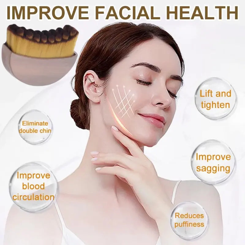 Face Contour Brush for Jawline & Chin, Dry Brushing Massager, Ergonomically Designed to Fit The Skin Precisely, 1PCS Beauty Roller